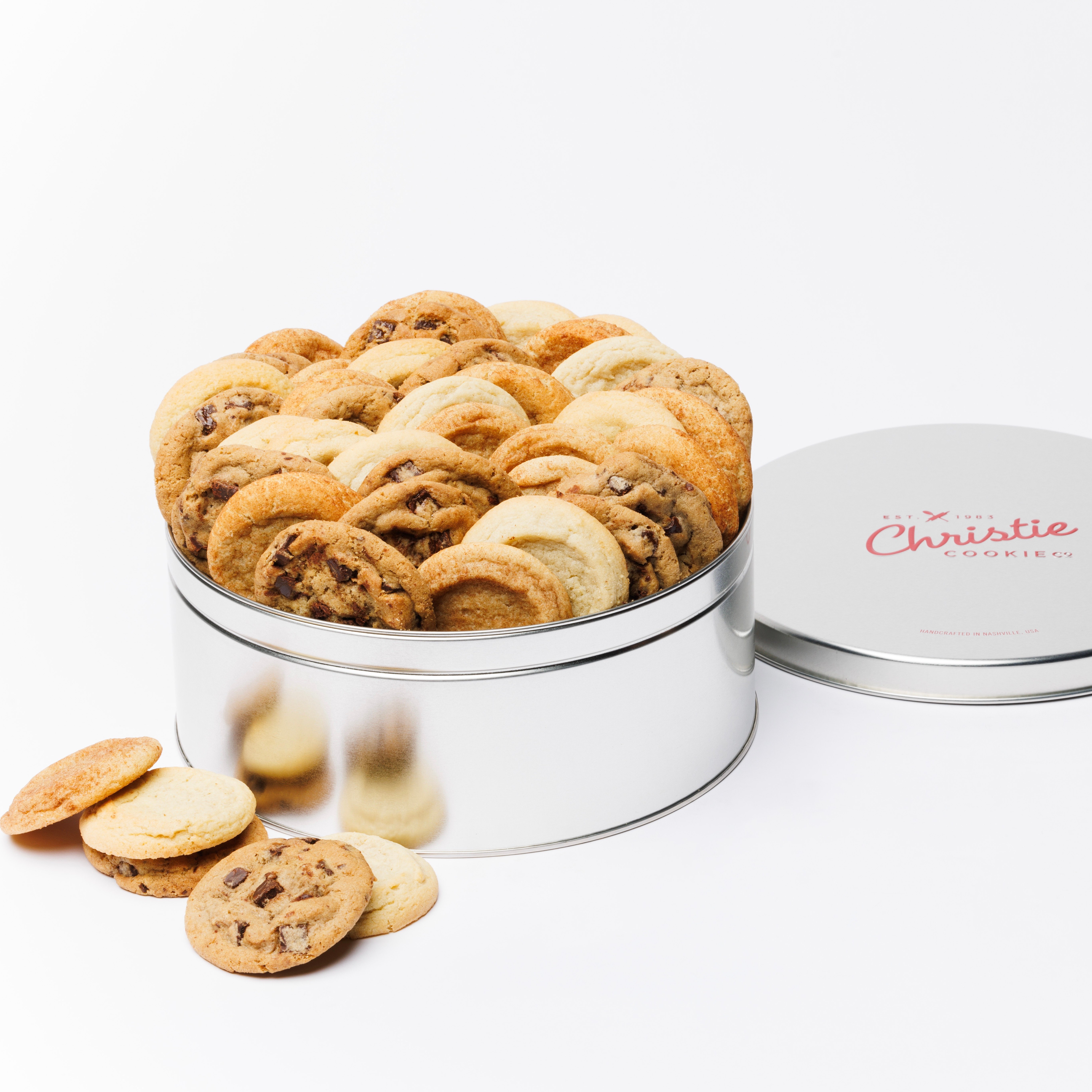 Nut free cookie gift tin 36 cookies the christie cookie co 